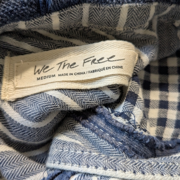 Free People Calico Basin Stripe Button Down Layered Railroad Stripe Top M - Picture 4 of 15